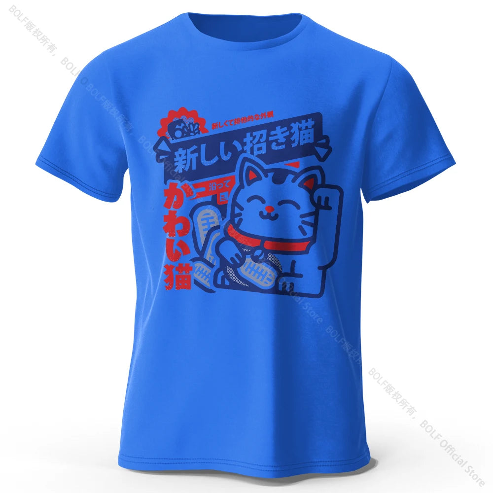 Camiseta Anime Kawaii Unissex de Algodão 100% | Camisa Harajuku Estampada Macia e Respirável