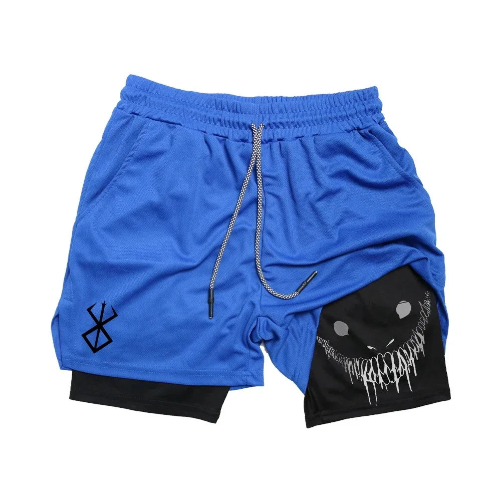 Bermuda Esportiva Masculina 2 em 1 de Secagem Rápida | Shorts para Academia Corrida e Treino Fitness