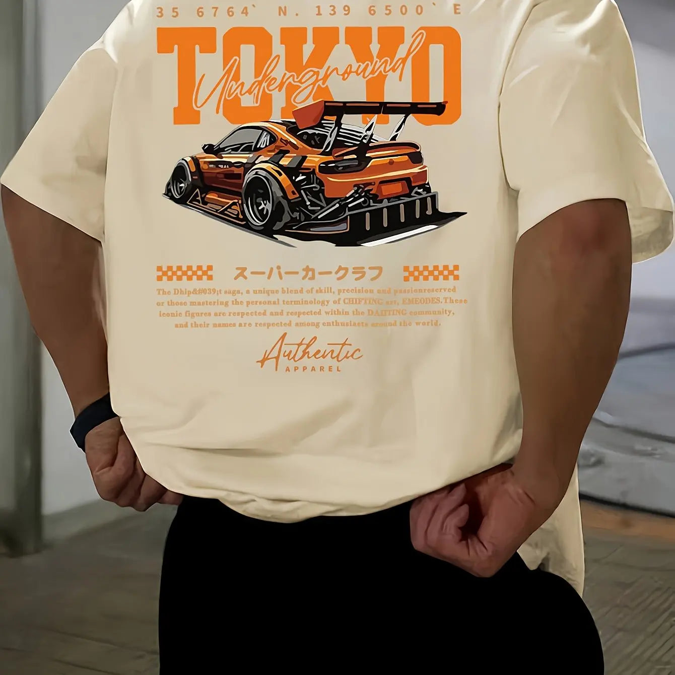 Camiseta Tokyo Urban Oversized Masculina em Algodão Premium – Estilo Japonês Casual Streetwear