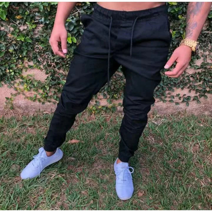 Calça Jogger Sarja Saint Masculina – Slim Fit Premium com Cintura Elástica
