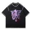 Camiseta Masculina Vintage Preta Acid Wash | Camisa Oversized com Estampa Gráfica em Algodão Pesado
