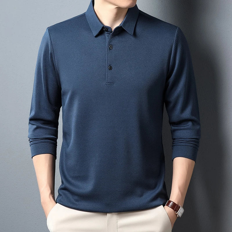 Polo Masculina Manga Longa Premium – Conforto e Elegância Business Casual