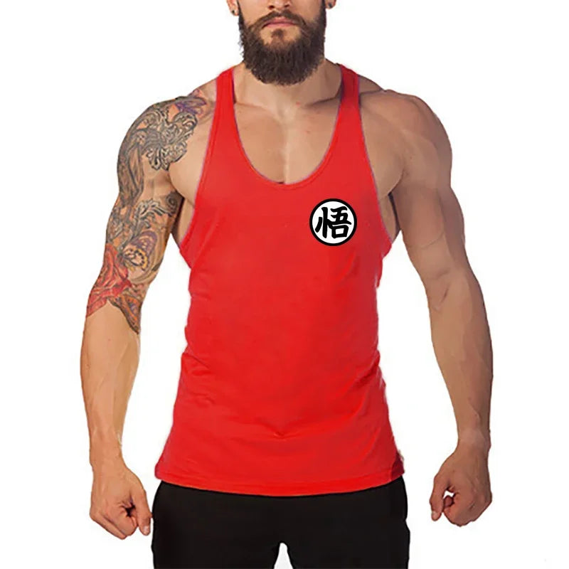 Regata Masculina Stringer Anime Gym – Cavada Fitness Estilo Streetwear para Treino e Academia