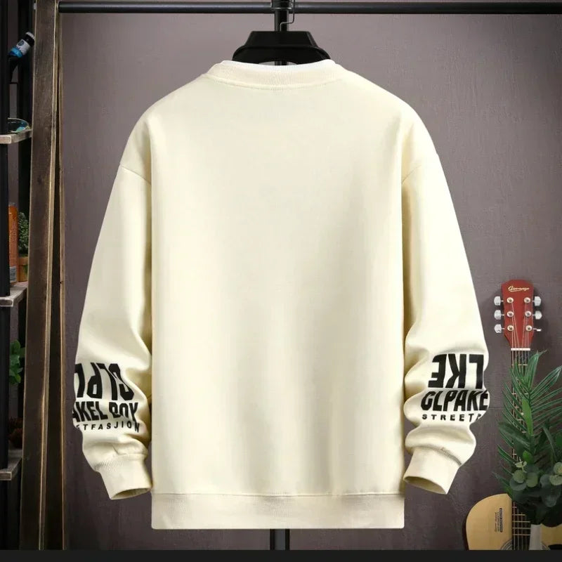 Moletom Masculino Harajuku – Estampa Gato Cartoon, Gola Redonda e Manga Longa