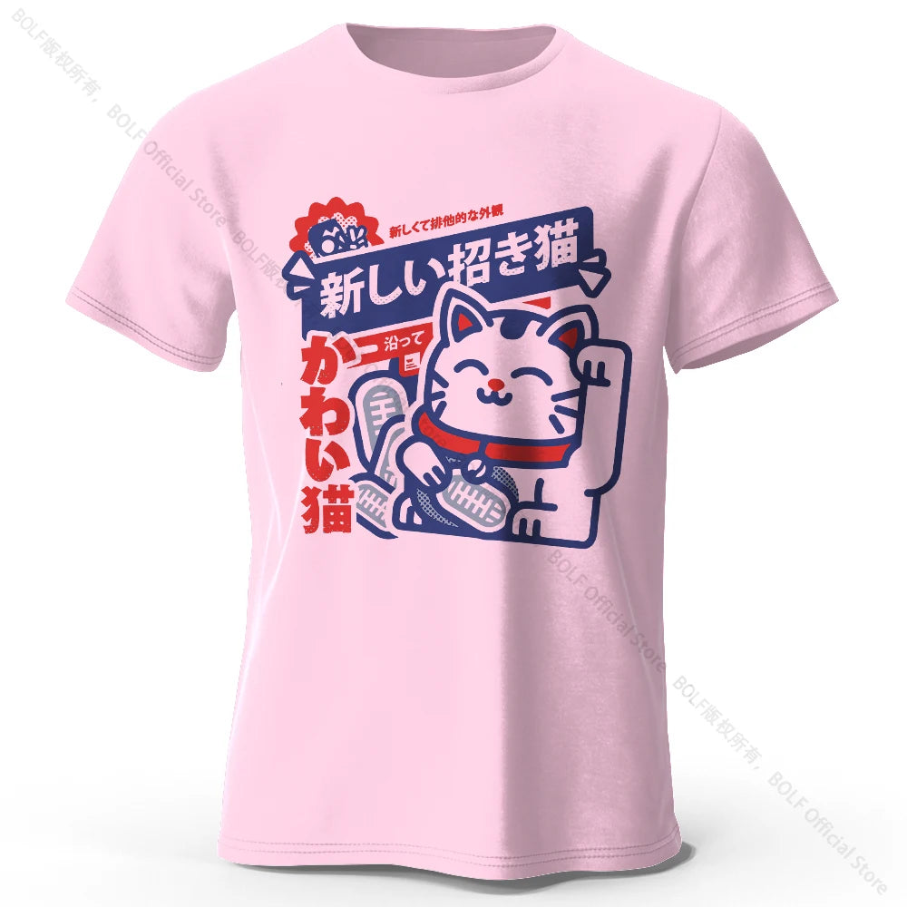 Camiseta Anime Kawaii Unissex de Algodão 100% | Camisa Harajuku Estampada Macia e Respirável