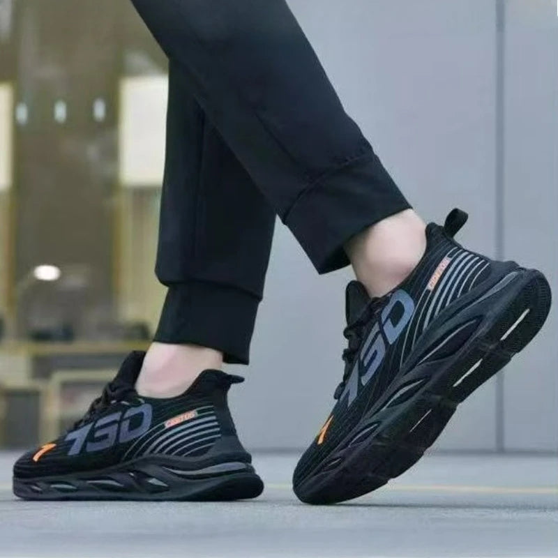 Tênis Masculino Casual Esportivo em Mesh Respirável – Leve, Antiderrapante e Confortável para Caminhada, Corrida e Dia a Dia.