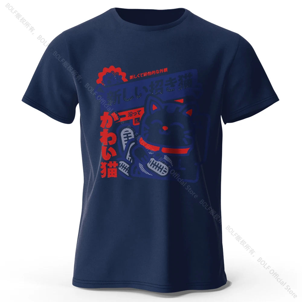 Camiseta Anime Kawaii Unissex de Algodão 100% | Camisa Harajuku Estampada Macia e Respirável