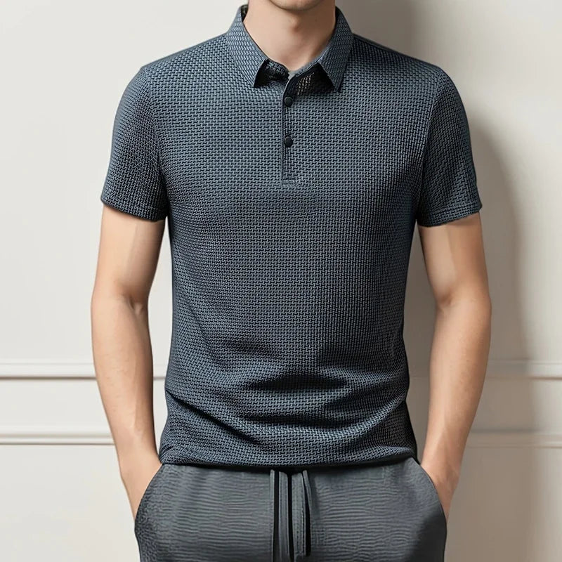Polo Bone Flower Masculina Premium – Elegância Casual para o Verão