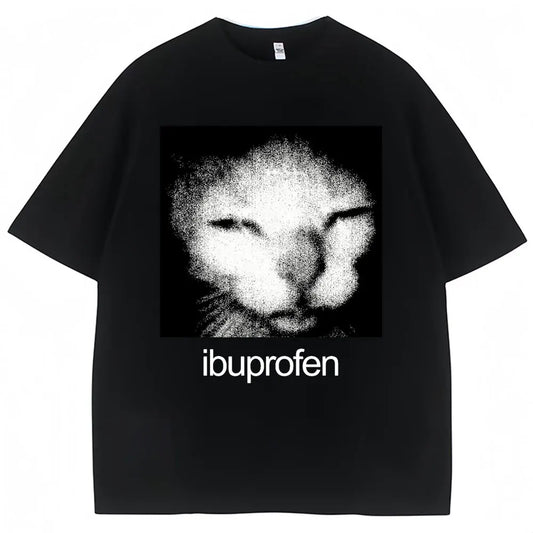Camiseta Oversized Estampa Gato Meme Vintage – 100% Algodão, Streetwear Unissex