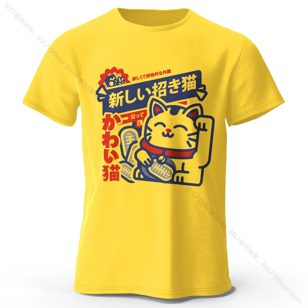 Camiseta Anime Kawaii Unissex de Algodão 100% | Camisa Harajuku Estampada Macia e Respirável