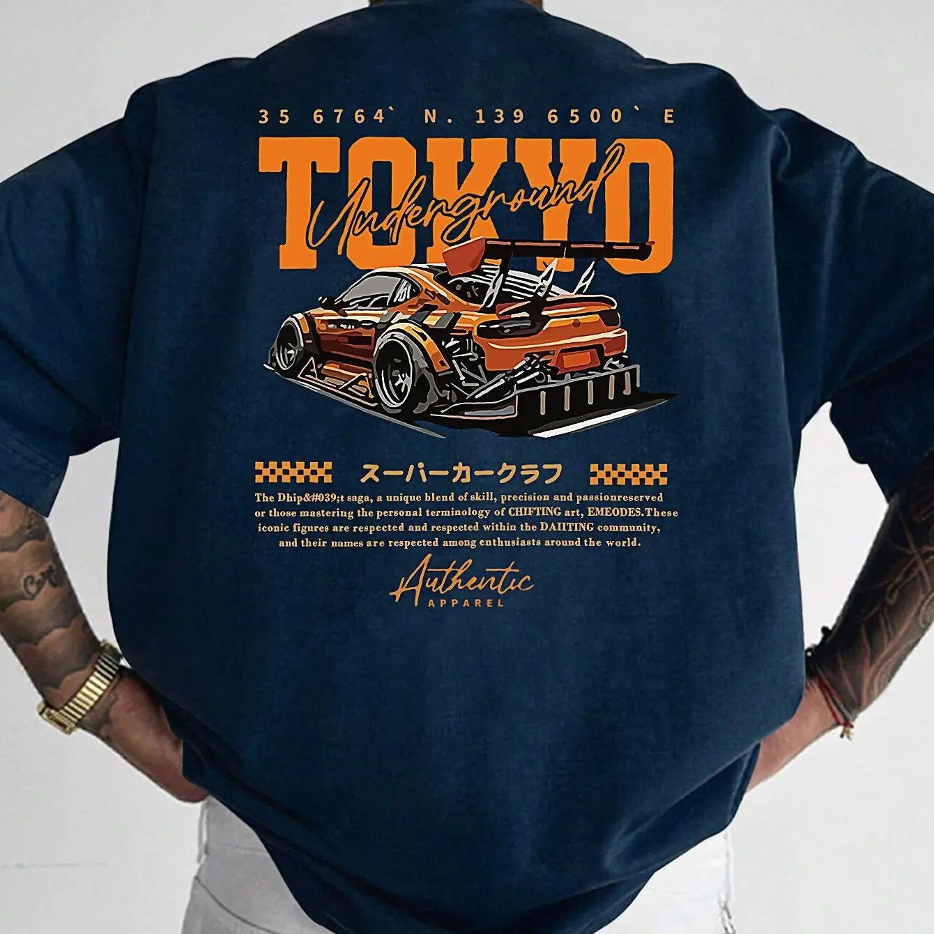 Camiseta Tokyo Urban Oversized Masculina em Algodão Premium – Estilo Japonês Casual Streetwear