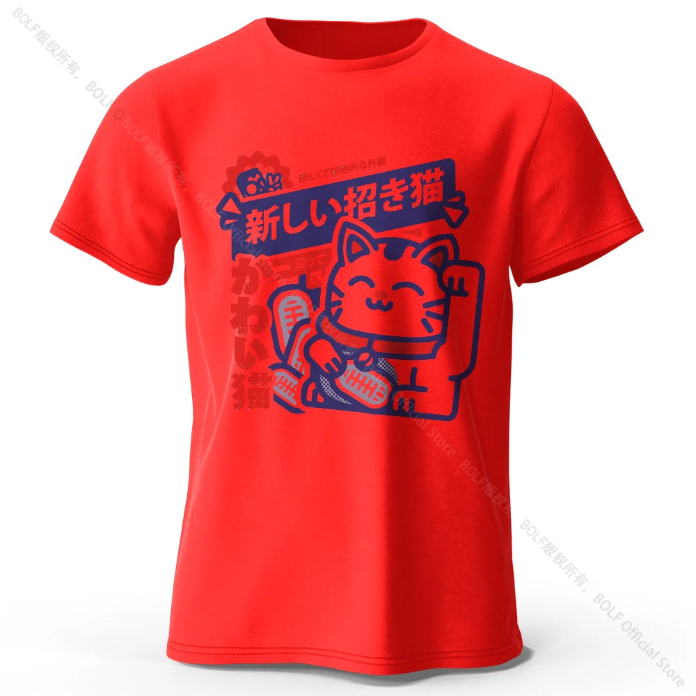 Camiseta Anime Kawaii Unissex de Algodão 100% | Camisa Harajuku Estampada Macia e Respirável