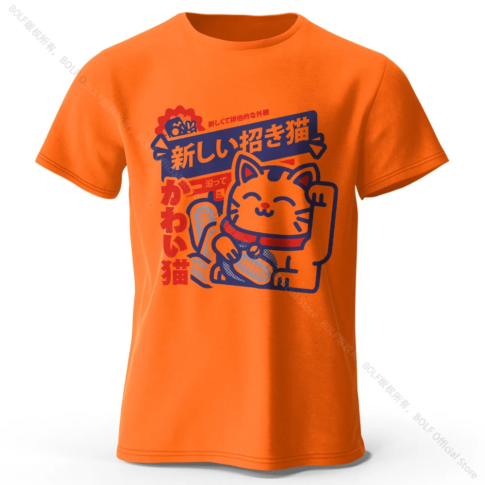 Camiseta Anime Kawaii Unissex de Algodão 100% | Camisa Harajuku Estampada Macia e Respirável