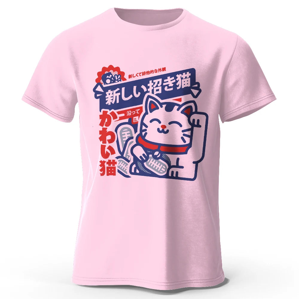 Camiseta Anime Kawaii Unissex de Algodão 100% | Camisa Harajuku Estampada Macia e Respirável