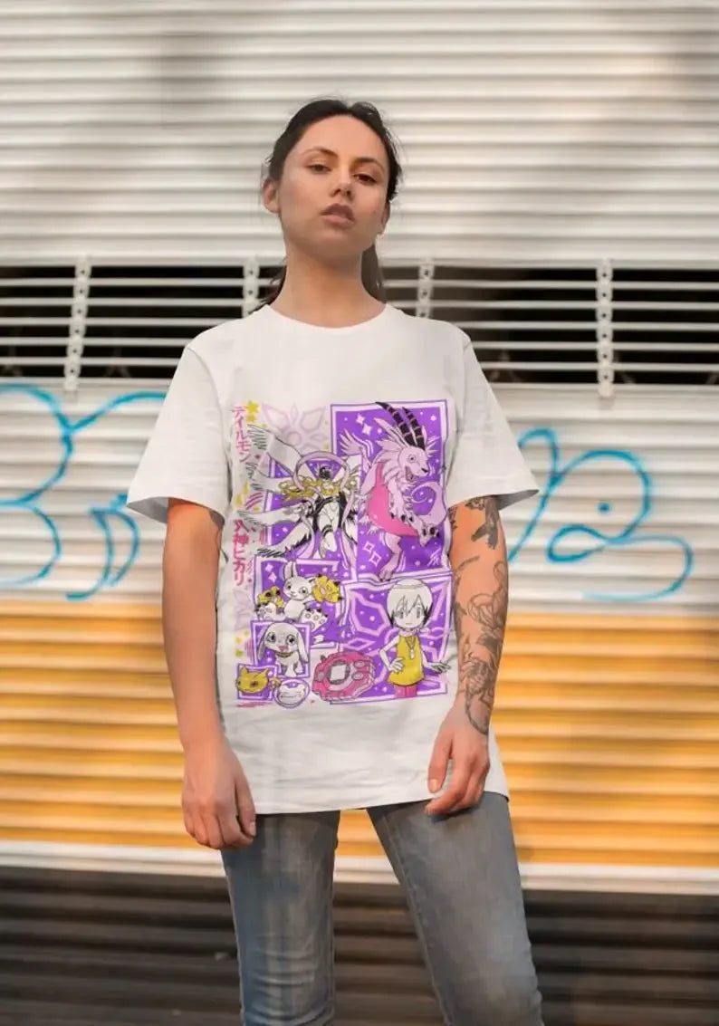 Camiseta Gatomon Evolution Premium – Estampa Digimon Streetwear Masculina