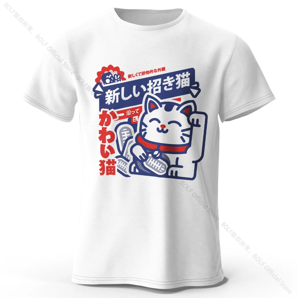 Camiseta Anime Kawaii Unissex de Algodão 100% | Camisa Harajuku Estampada Macia e Respirável