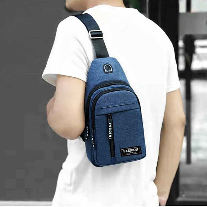 Bolsa Transversal Masculina Impermeável – Oxford, Estilo Coreano e Multifuncional