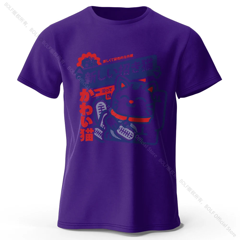Camiseta Anime Kawaii Unissex de Algodão 100% | Camisa Harajuku Estampada Macia e Respirável