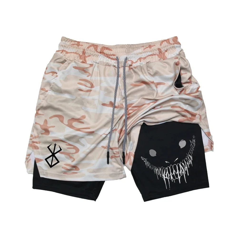 Bermuda Esportiva Masculina 2 em 1 de Secagem Rápida | Shorts para Academia Corrida e Treino Fitness