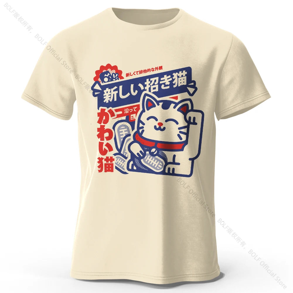 Camiseta Anime Kawaii Unissex de Algodão 100% | Camisa Harajuku Estampada Macia e Respirável