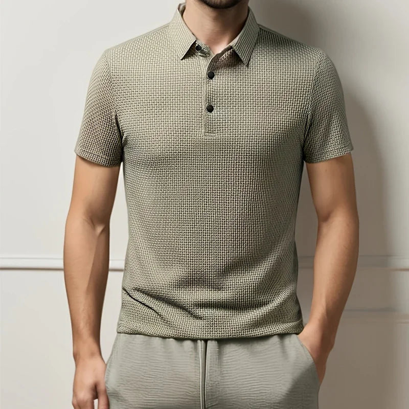 Polo Bone Flower Masculina Premium – Elegância Casual para o Verão