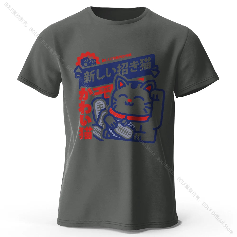 Camiseta Anime Kawaii Unissex de Algodão 100% | Camisa Harajuku Estampada Macia e Respirável