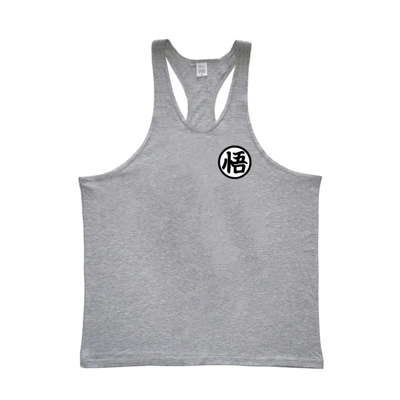 Regata Masculina Stringer Anime Gym – Cavada Fitness Estilo Streetwear para Treino e Academia