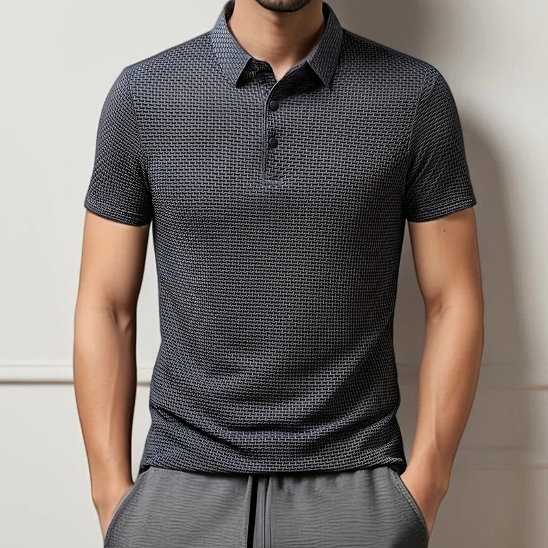 Polo Bone Flower Masculina Premium – Elegância Casual para o Verão