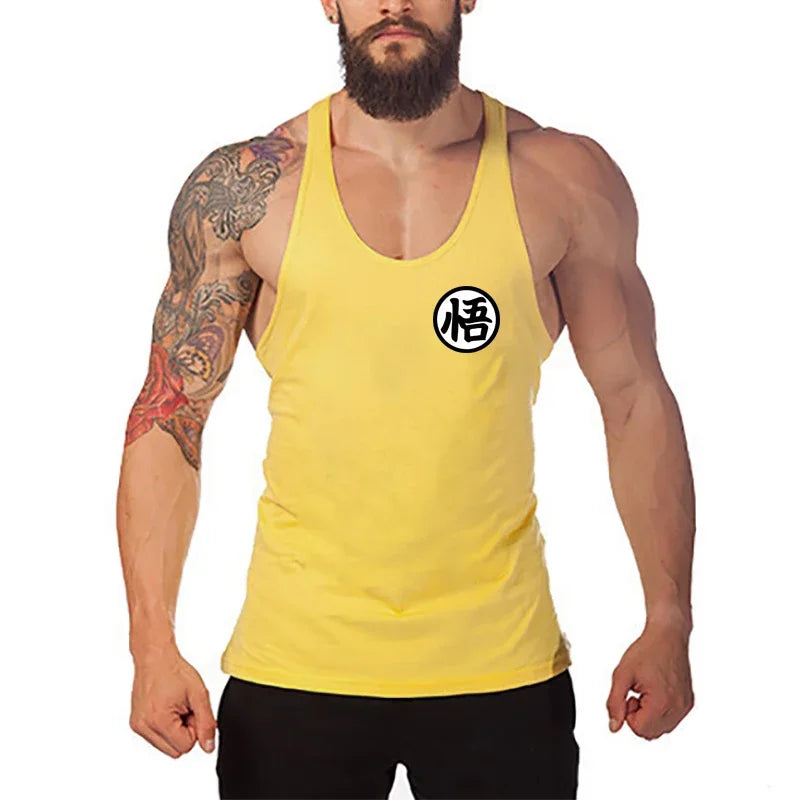 Regata Masculina Stringer Anime Gym – Cavada Fitness Estilo Streetwear para Treino e Academia