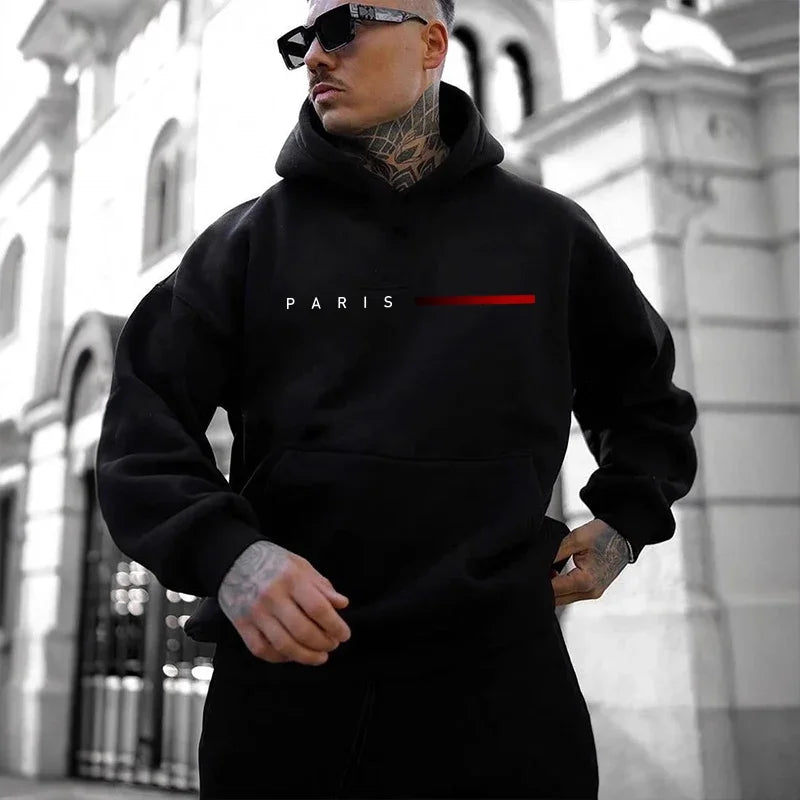 Moletom Masculino Paris – Com Capuz, Casual, Confortável e Estilo Urbano