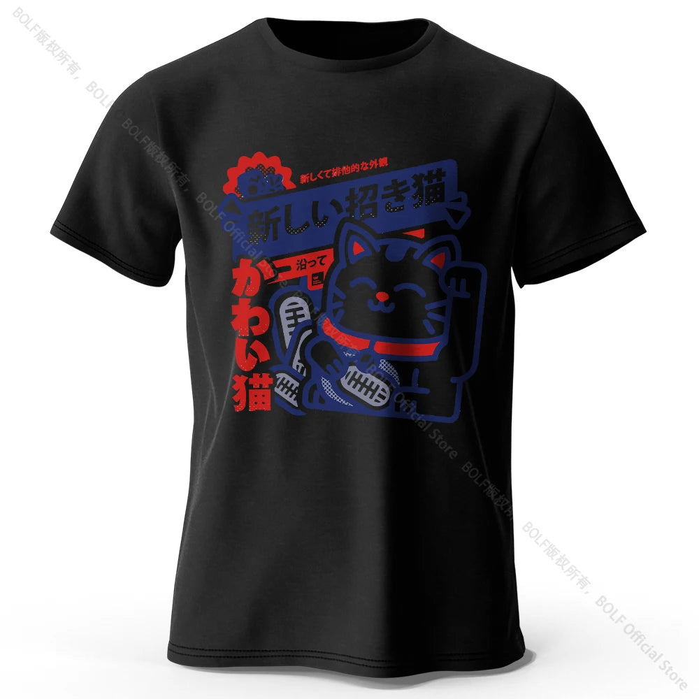Camiseta Anime Kawaii Unissex de Algodão 100% | Camisa Harajuku Estampada Macia e Respirável
