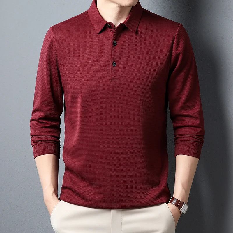 Polo Masculina Manga Longa Premium – Conforto e Elegância Business Casual