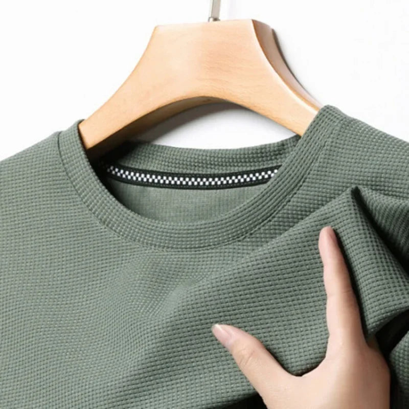 Camiseta Waffle Masculina Premium – Conforto Texturizado para o Verão