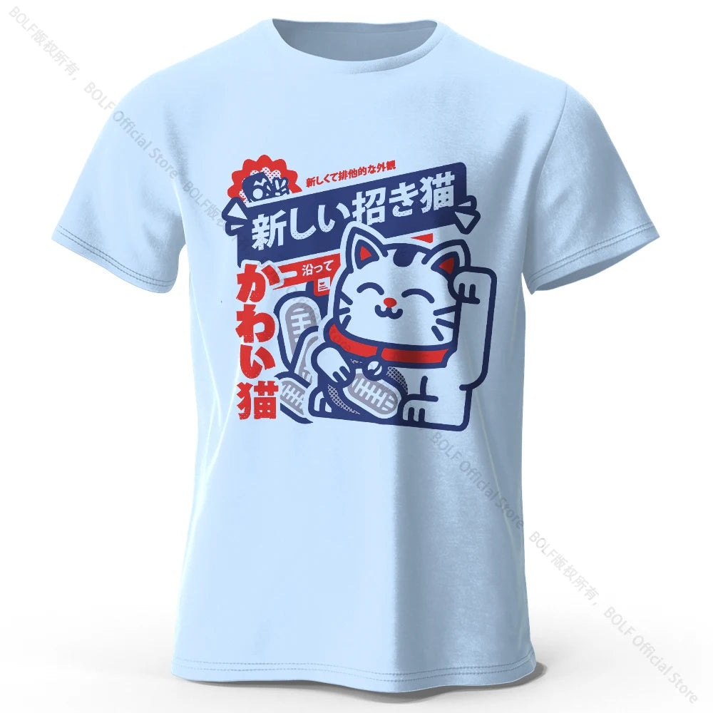 Camiseta Anime Kawaii Unissex de Algodão 100% | Camisa Harajuku Estampada Macia e Respirável