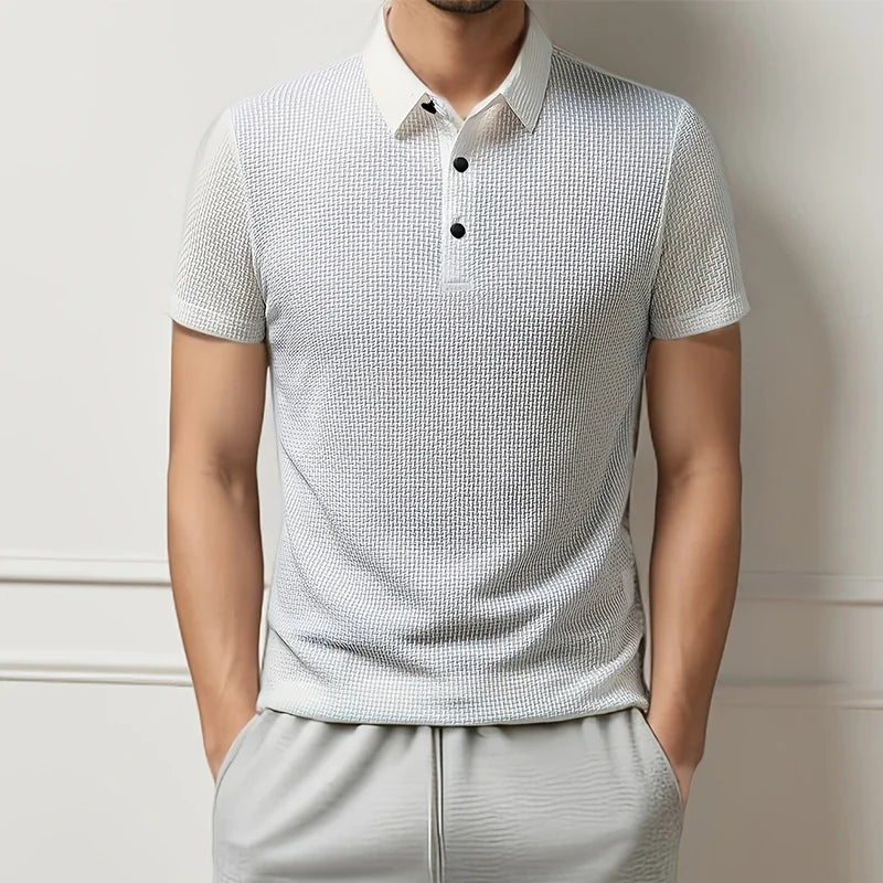 Polo Bone Flower Masculina Premium – Elegância Casual para o Verão