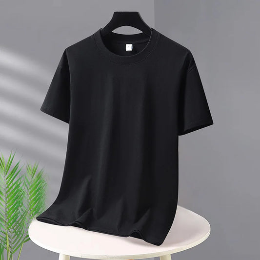 Camiseta Masculina Oversized 100% Algodão – Básica Premium, Manga Curta, Cor Sólida e Casual