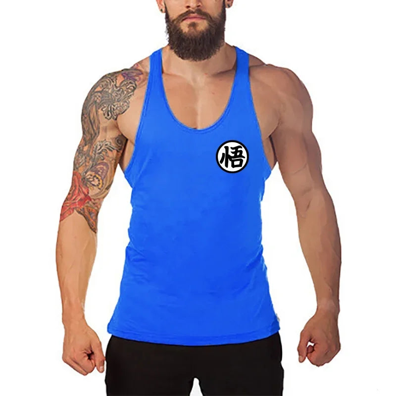 Regata Masculina Stringer Anime Gym – Cavada Fitness Estilo Streetwear para Treino e Academia