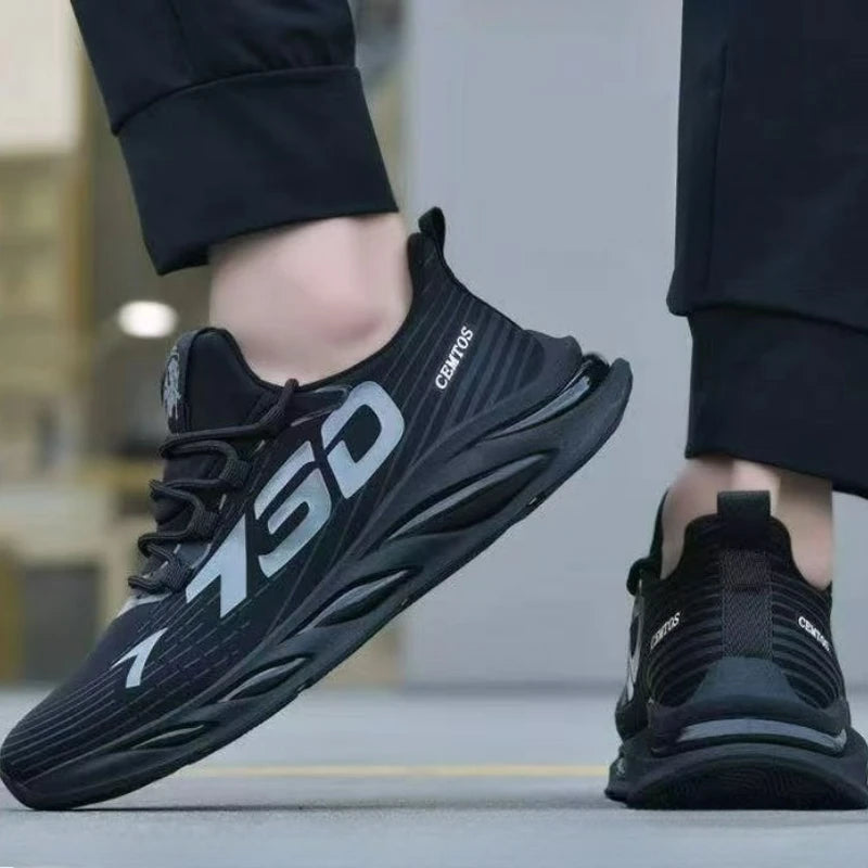 Tênis Masculino Casual Esportivo em Mesh Respirável – Leve, Antiderrapante e Confortável para Caminhada, Corrida e Dia a Dia.