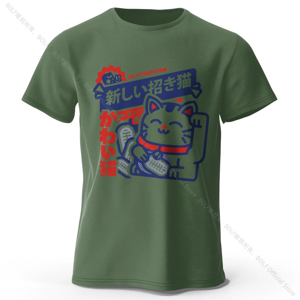 Camiseta Anime Kawaii Unissex de Algodão 100% | Camisa Harajuku Estampada Macia e Respirável
