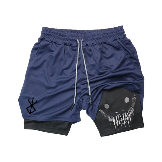 Bermuda Esportiva Masculina 2 em 1 de Secagem Rápida | Shorts para Academia Corrida e Treino Fitness