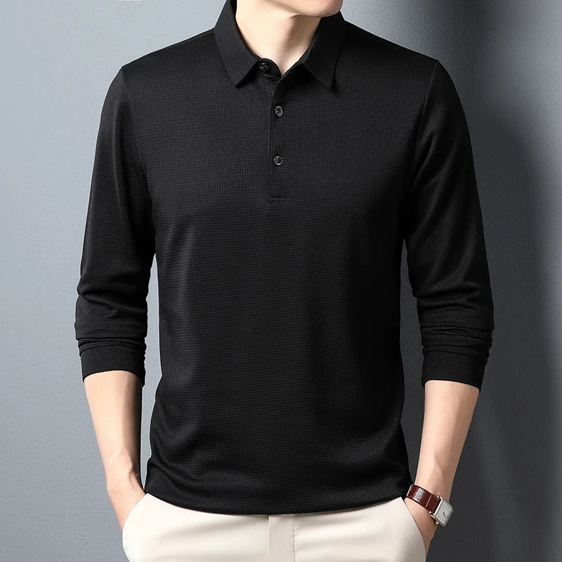 Polo Masculina Manga Longa Premium – Conforto e Elegância Business Casual