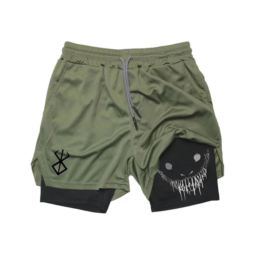 Bermuda Esportiva Masculina 2 em 1 de Secagem Rápida | Shorts para Academia Corrida e Treino Fitness