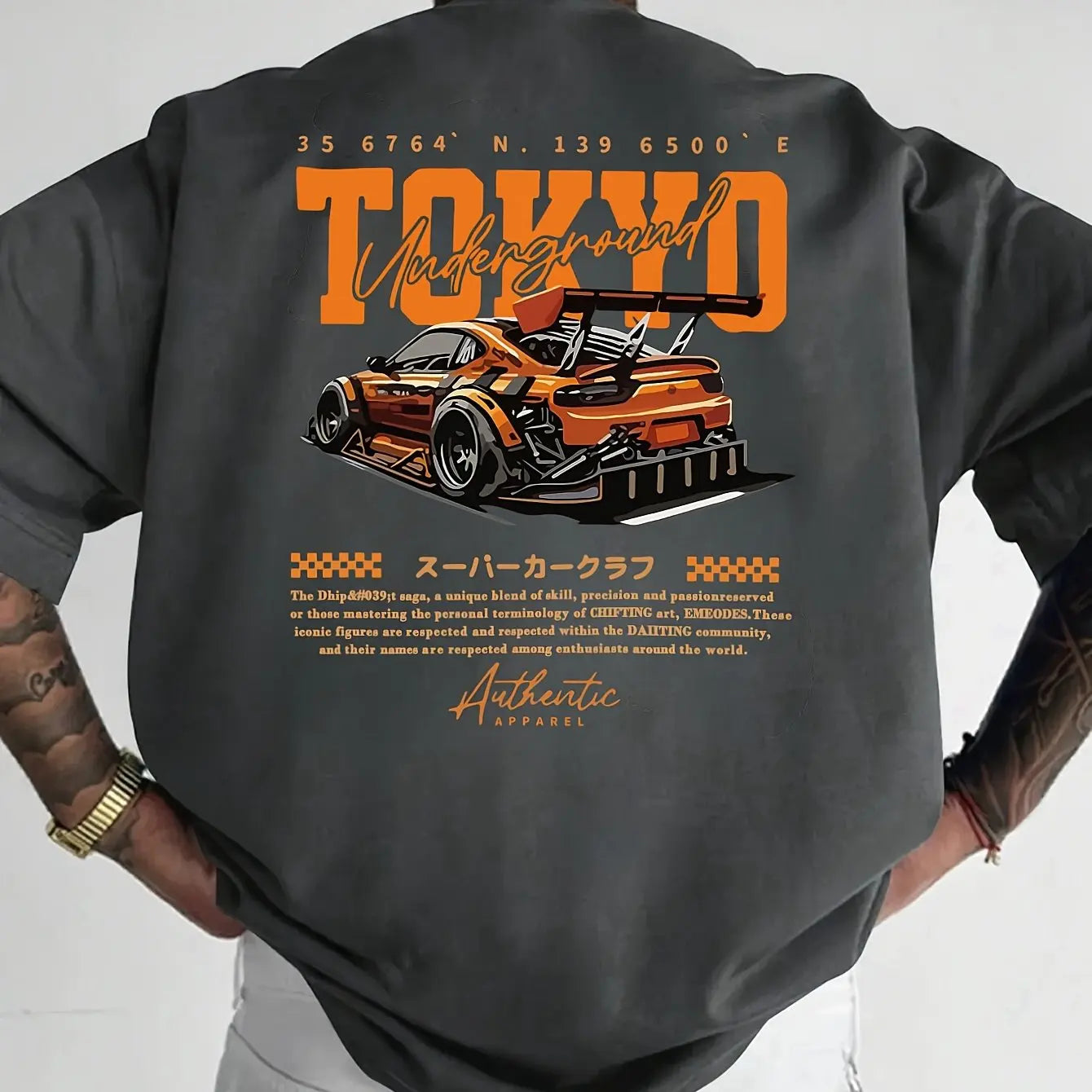 Camiseta Tokyo Urban Oversized Masculina em Algodão Premium – Estilo Japonês Casual Streetwear